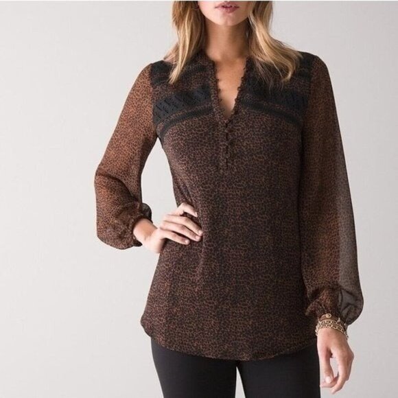 NWOT White House Black Market Long-Sleeve Matte Jersey Tunic - Medium Petite - Picture 2 of 5